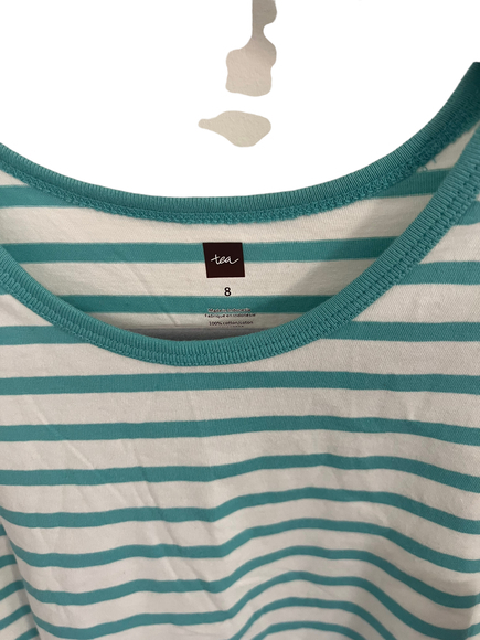 Tea Girls Teal Striped Dress - Picture 3 of 5